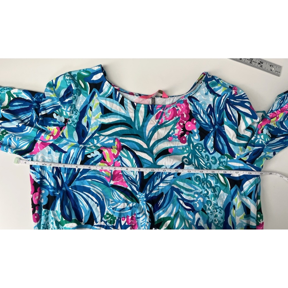 Lilly Pulitzer Ophelia Swing Dress Large Maldives Hype It Up NWT Green Blue - Picture 6 of 11